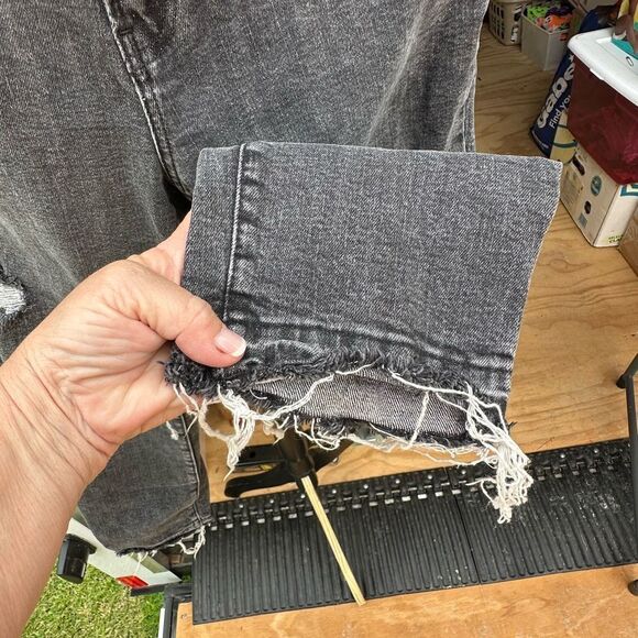 A.N.A Distressed High Rise Straight Black  Denim Jeans - Picture 5 of 7